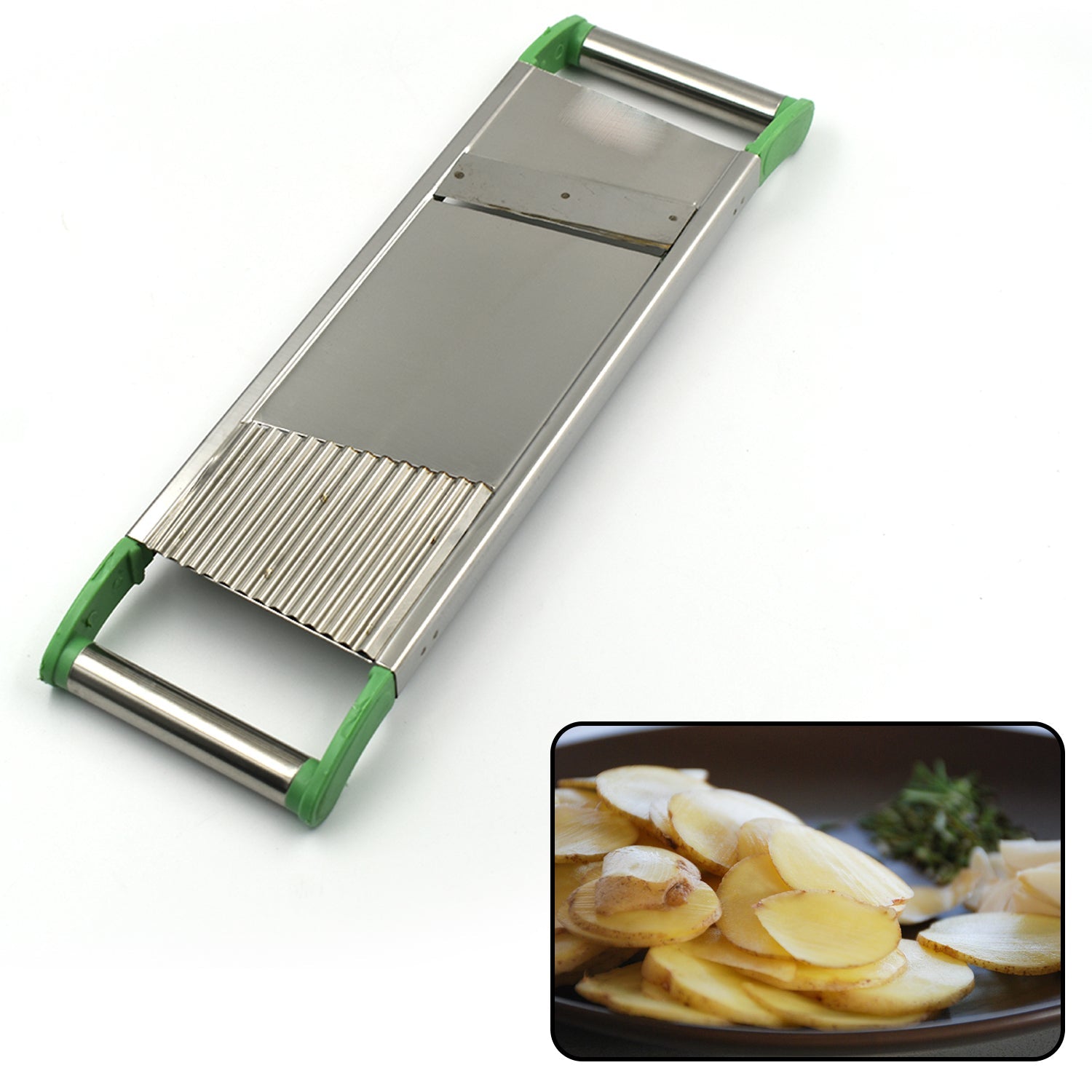 2688 2 in 1 Potato Slicer used in all kinds of household kitchen purposes for cutting and slicing of potatoes. 2688 2 in 1 Potato Slicer used in all kinds of household kitchen purposes for cutting and slicing of potatoes.